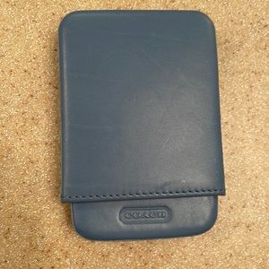 Coach blue hard sided business card holder